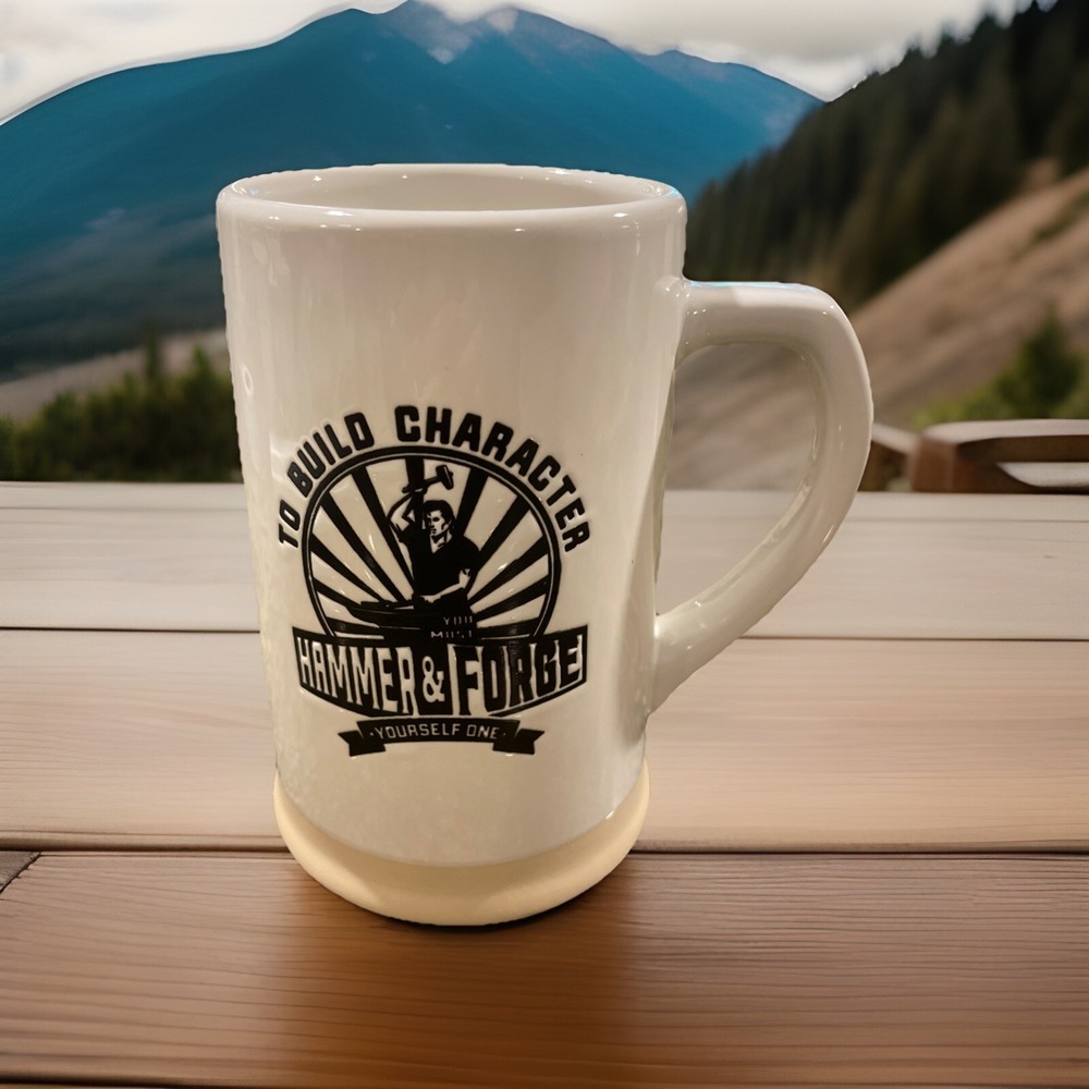 2018 NWT Hammer & Forge Stein‎ 36.0 oz. Stoneware Demdaco #3005051403 WHITE BLK